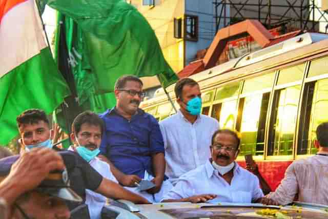 K.M Shaji with Rahul Gandhi During Election Campaign