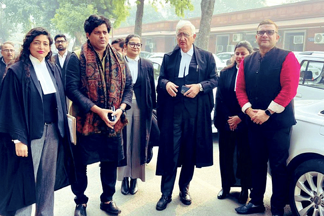 Congress MLA from Haldwani Sumit Hridayesh (right) with Salman Khurshid (Pic Via Twitter)