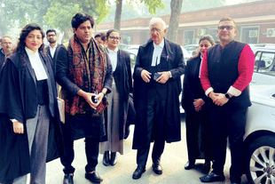 Congress MLA from Haldwani Sumit Hridayesh (right) with Salman Khurshid (Pic Via Twitter)