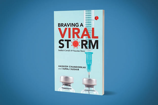 The cover of 'Braving a Viral Storm' by Aashish Chandorkar and Suraj Sudhir.