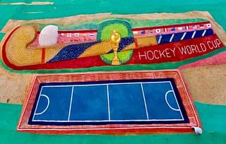 Creation by renowned sand artist Sudarsan Pattnaik (Photo: Hockey India/Twitter)