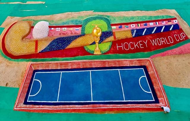 Creation by renowned sand artist Sudarsan Pattnaik (Photo: Hockey India/Twitter)