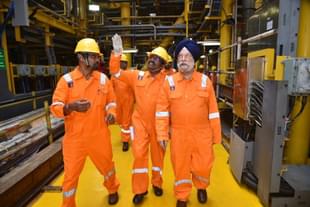 Union Minister Hardeep Singh Puri re-dedicated the Sagar Samrat to the nation (Pic Via Twitter)