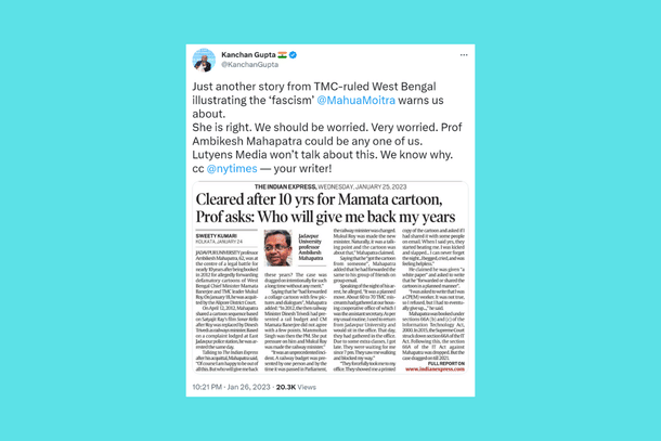 "We should be worried," tweeted Kanchan Gupta.