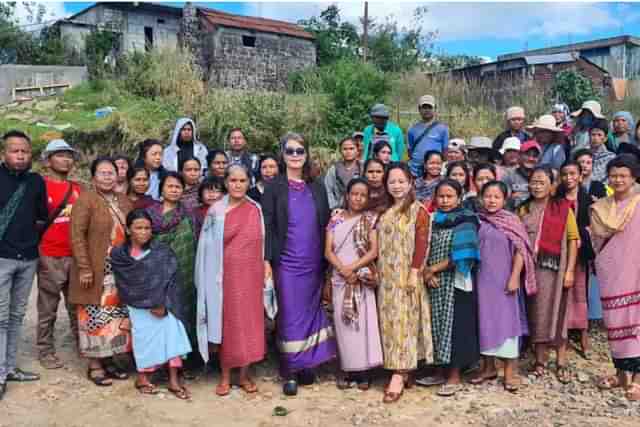 Elizabeth Matthews Nongbri of the BJP in the middle 
