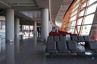 An empty Beijing airport (Wikimedia Commons) 