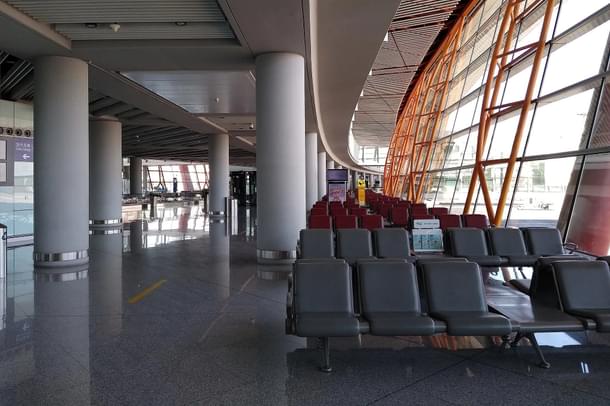 An empty Beijing airport (Wikimedia Commons)