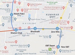 Route map of Patna Metro’s Priority Corridor