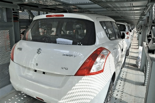 Cars transported through specially designed rakes