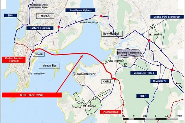 Mumbai Trans harbour links Sewri interchange with eastern freeway (MMRDA).