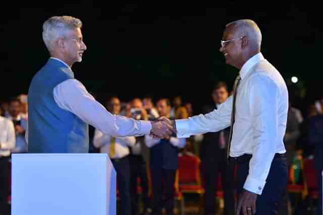 External Affairs Minister S Jaishankar with Maldives President Ibrahim Mohamed Solih.