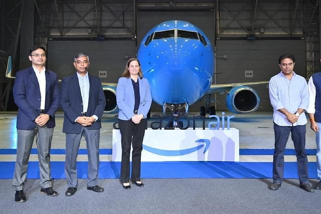 Induction ceremony of Boeing 737-800 aircraft of Amazon Air (@MinisterKTR/Twitter)