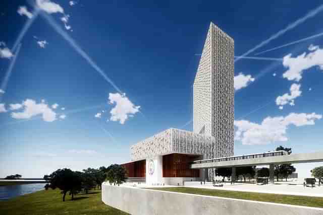 Architectural view of Civil Court Metro Station. (Pune Metro)