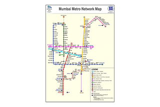 Mumbai Metro network map. (Open in new tab to enlarge).
