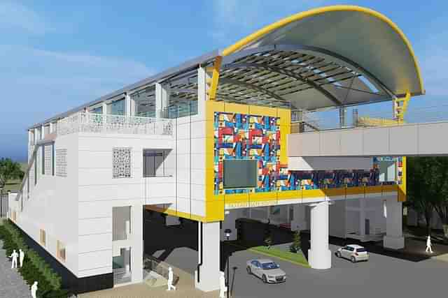 Agra metro station's future look featuring jaali work