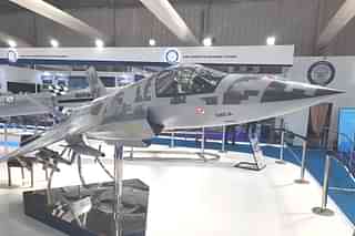 A model of AMCA displayed at Aero India 2021. 