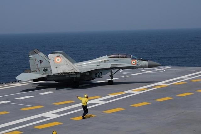 MiG-29 K on INS Vikrant. (Indian Navy/Twitter)