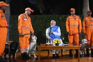 PM Modi with the NDRF team returning from earthquake-hit Turkey and Syria