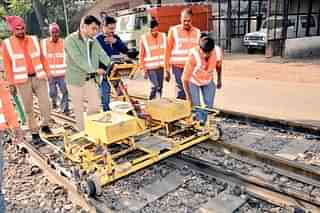 Trolley-based inspections for ultrasonic flaw detection (USFD) of tracks that is used at present. (Representative image).