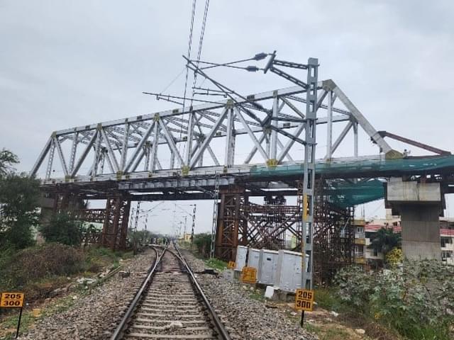 open web girder (OWG) over the railway track near Benniganahalli,