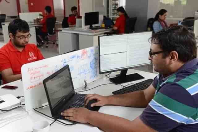 Employees at an IT startup in Bengaluru