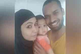 Dushyant Chaudhary with his wife Farha and their daughter.