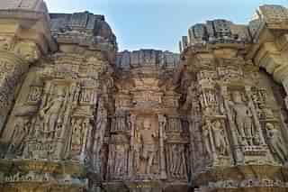 Walls at the Sun Temple in Modhera, Gujarat.