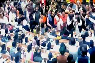 Chaos at the third session of newly elected Municipal Corporation of Delhi.