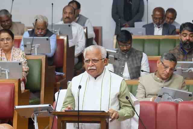 Haryana Chief Minister Manohar Lal Khattar presented the state's annual budget for Financial Year 2023-2024 on 23 February (Image via Twitter)