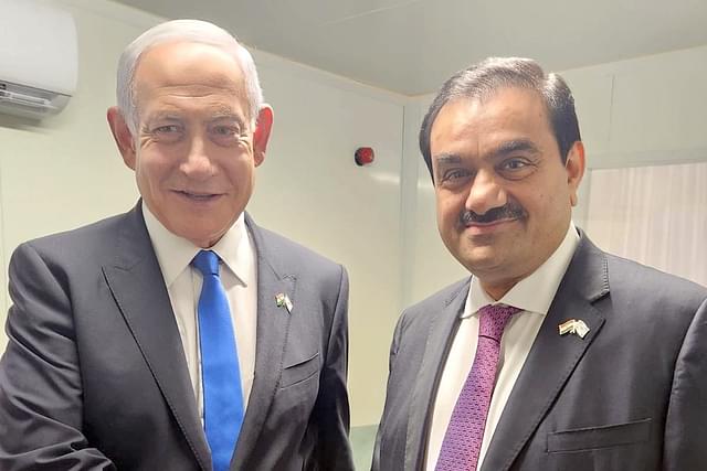 Adani Group chairman Gautam Adani with Israeli PM Benjamin Netanyahu (Pic Via Twitter)