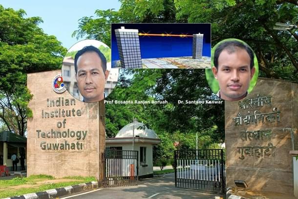 IIT Guwahati researchers Bosanta Ranjan Boruah and Santanu Kanwar whose Free Space Optical Communication technology has been transferred for commercial rollout.