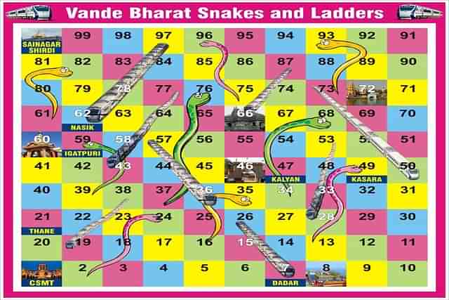 The Vande Bharat Snakes and Ladders board game. 