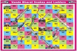 The Vande Bharat Snakes and Ladders board game. 
