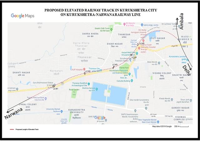 Proposed elevated railway track in Kurukshetra city