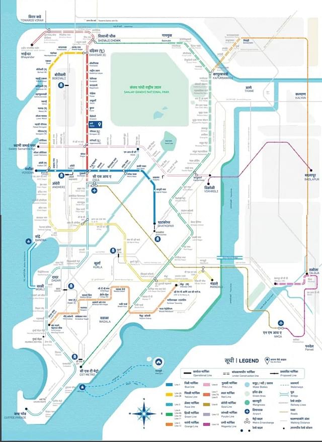 Mumbai metro map (Credit: MMOCL)