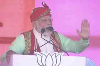 PM Narendra Modi addressing his first rally in Ambassa ahead of Tripura assembly elections. (Image: Twitter/BJP4India)