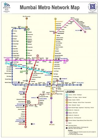 Mumbai Metro Map with interconnections (Line 6 in Pink)