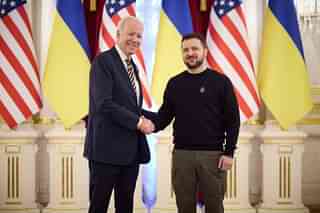 US President Biden with his Ukrainian counterpart Zelenskyy. (Picture via Kyiv Independent)