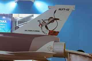 Tail of HLFT-42 at Aero India 2023.