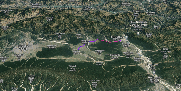 Bhaniyawala-Rishikesh Highway Alignment