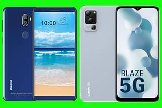 Affordable Indian 5G smartphones, Maplin S10 (left) and Lava Blaze (right)