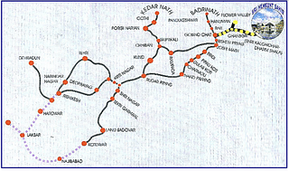 Govind Ghat - Ghangaria - Hemkund Sahib alignment map