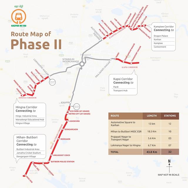 Nagpur Metro Phase II Route Map