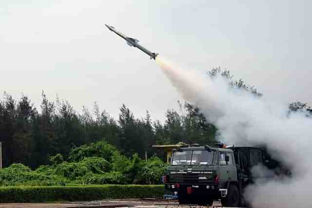 An Indian QRSAM system tested at the ITR, Chandipur in June. (pic via Twitter) (representative image).