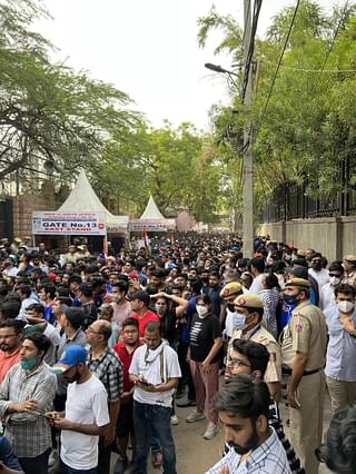 Crowds outside the East Stand during the T20I in June 2022.