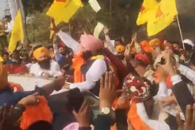 A still from a video of Simarjeet’s welcome.