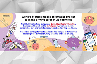Hari Balakrishnan's CarTel project contributes to road safety in 25 countries. (Graphic: Infosys)