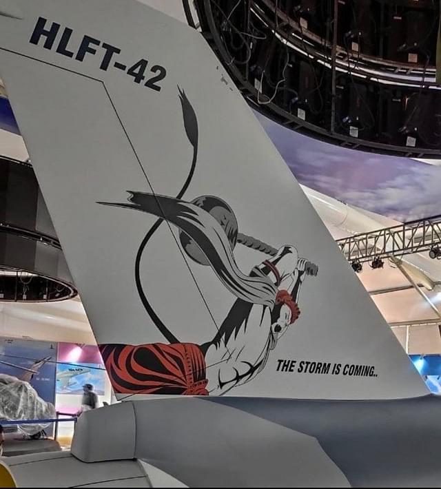 Lord Hanuman on HLFT-42 Tail at Aero India 2023 (Picture via Twitter  @IcanArgue)