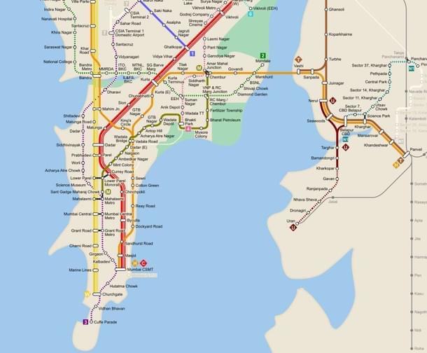Monorail (M) Alignment With Interconnections (Mumbai Map 360)