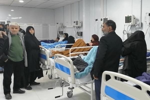 Girls being admitted in hospital in Iran